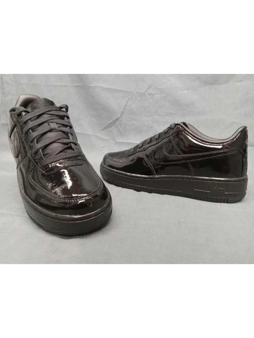 Nike Air Force 1 BG (GS) Triple Black Patent Leather Boys Size 4 NEW NO BOX!